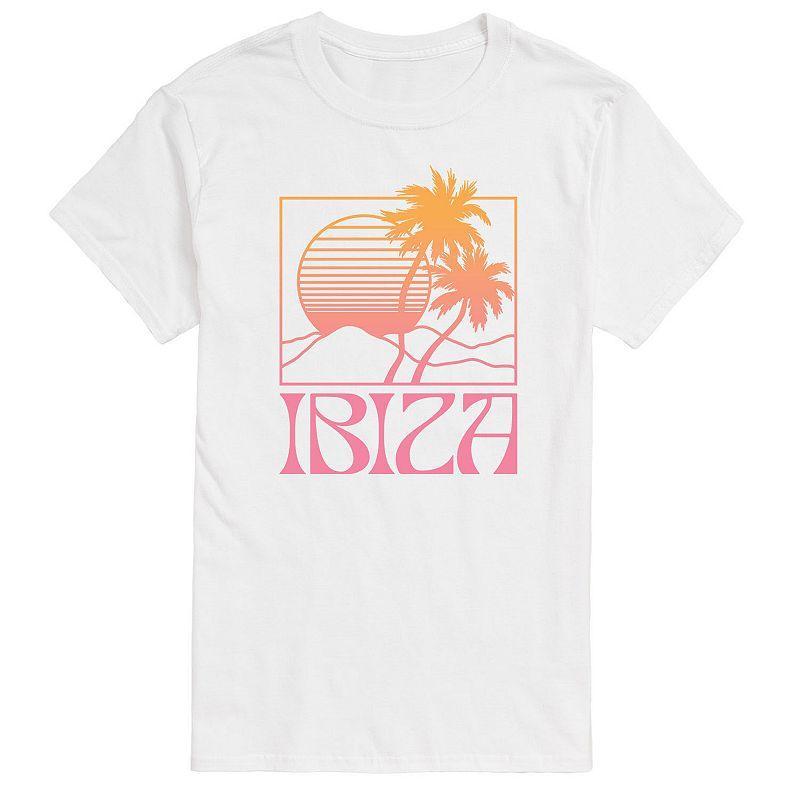 Big & Tall Ibiza Sun Palms Graphic Tee., Mens Product Image