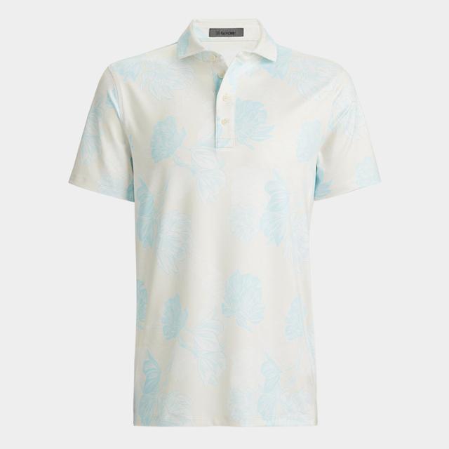 STAMPED FLORAL TECH JERSEY POLO Product Image