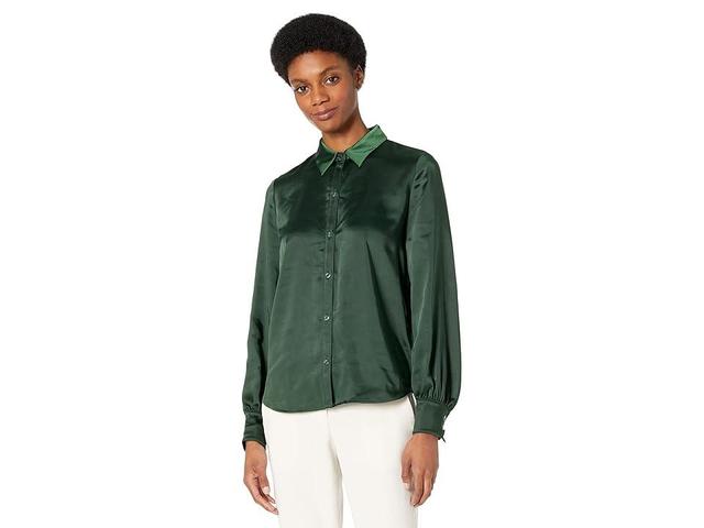 Kate Spade New York Satin Pastis Blouse (Torrey Pine) Women's Clothing Product Image