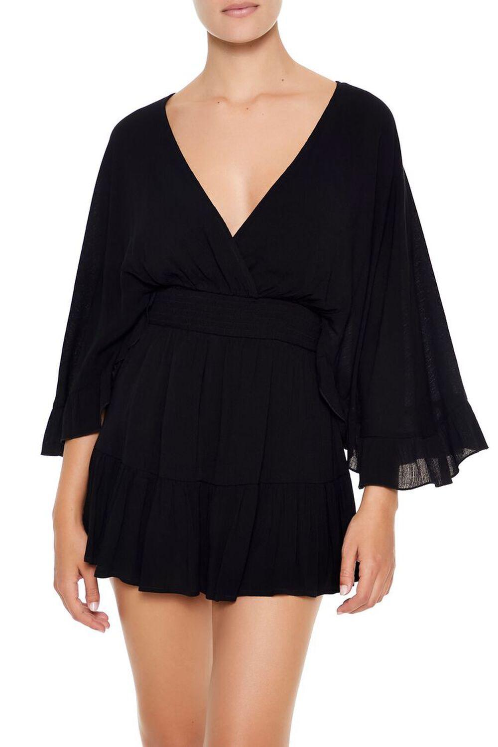 Plunging Ruffle-Trim Romper | Forever 21 Product Image