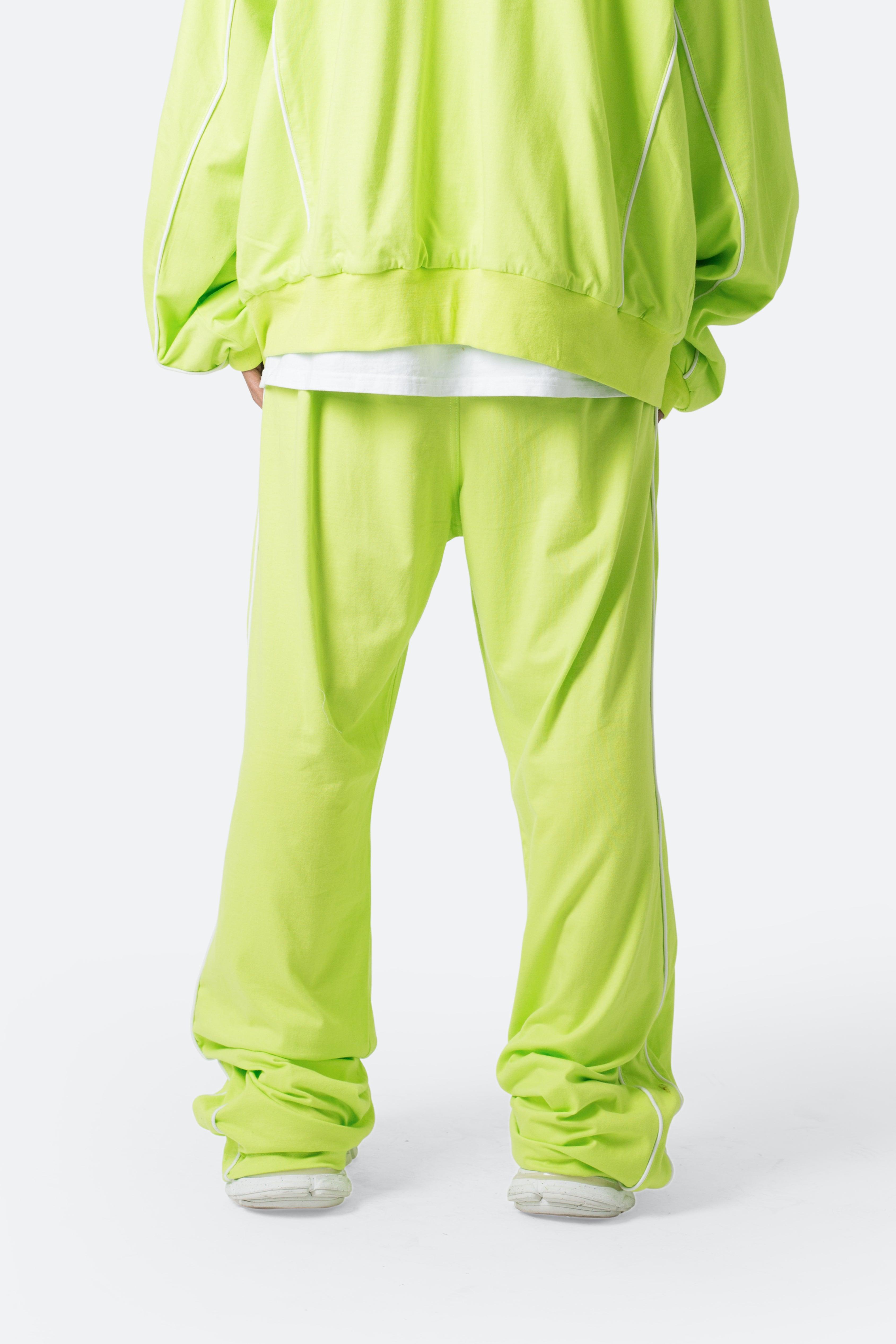 Oversized Jersey Track Pants - Acid Lime Product Image