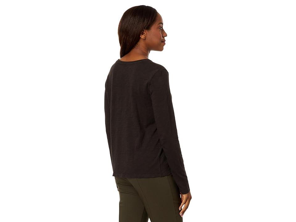 Elliott Lauren Long Sleeve Garment Dye Crew Neck Tee (Mocha) Women's Clothing Product Image