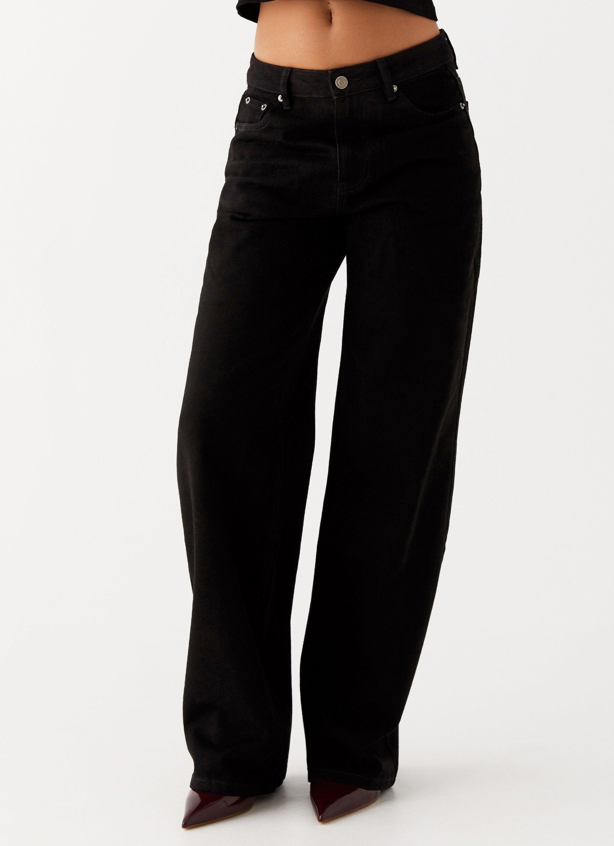 Keanna Low Rise Denim Jeans - Black Product Image