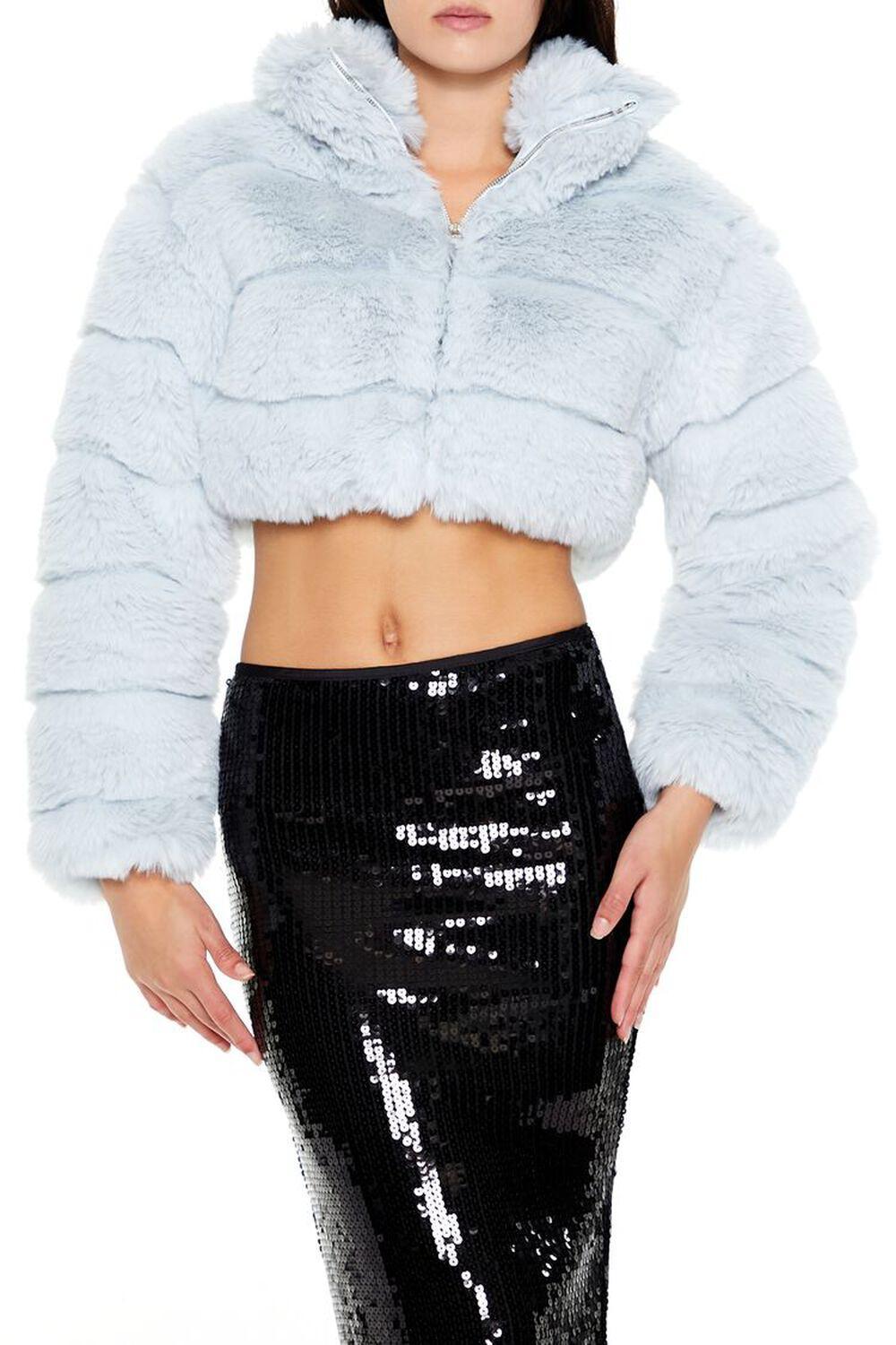 Cropped Faux Fur Zip-Up Coat | Forever 21 Product Image