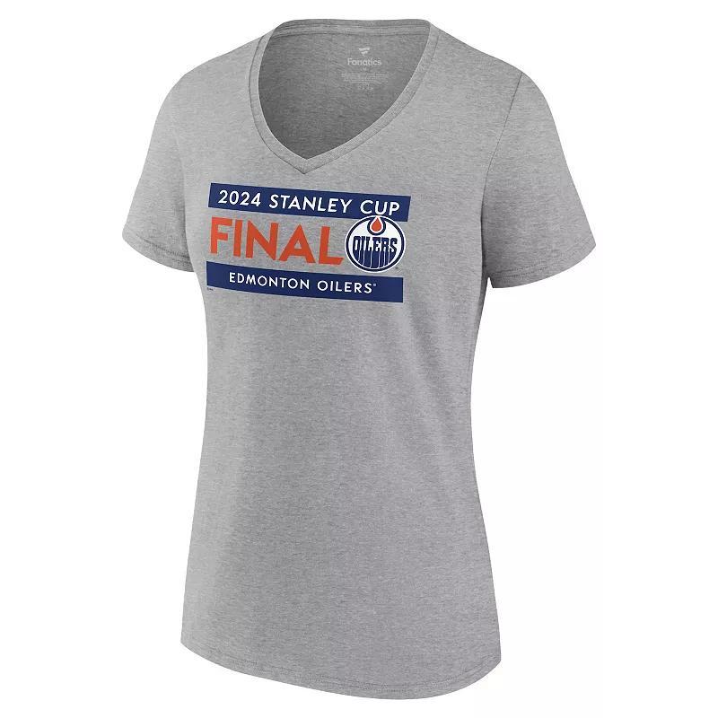 Womens Fanatics NHL Edmonton Oilers 2024 Conference Finals Champs Roster V-Neck Tee Product Image