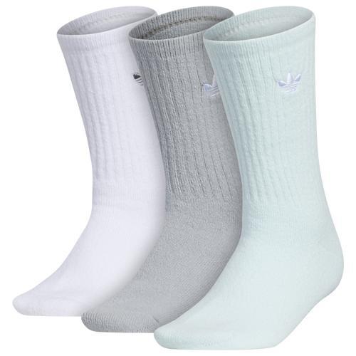 adidas Originals Womens adidas Originals Comfort 3 Pack Crew Socks - Womens White/Blue Product Image