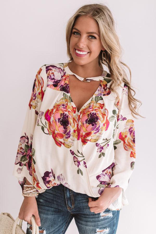 Palms And Kisses Floral Top Product Image