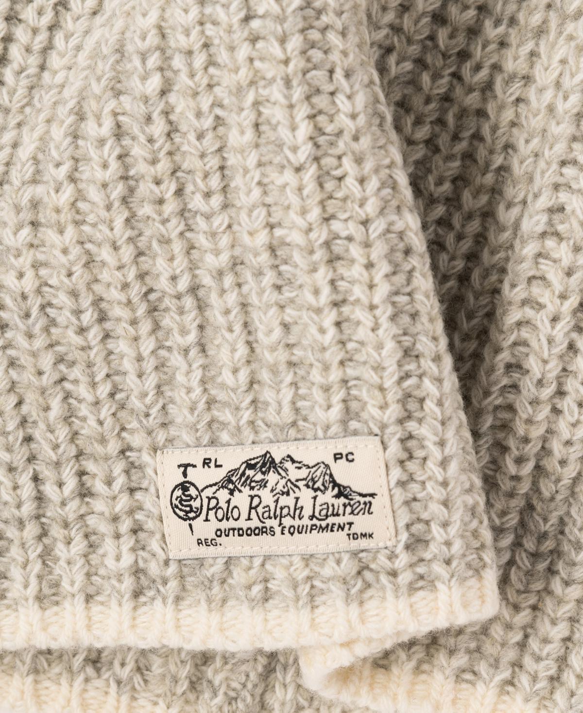 POLO RALPH LAUREN Men's Ragg Cuff Beanie In Black,cream Ragg Product Image