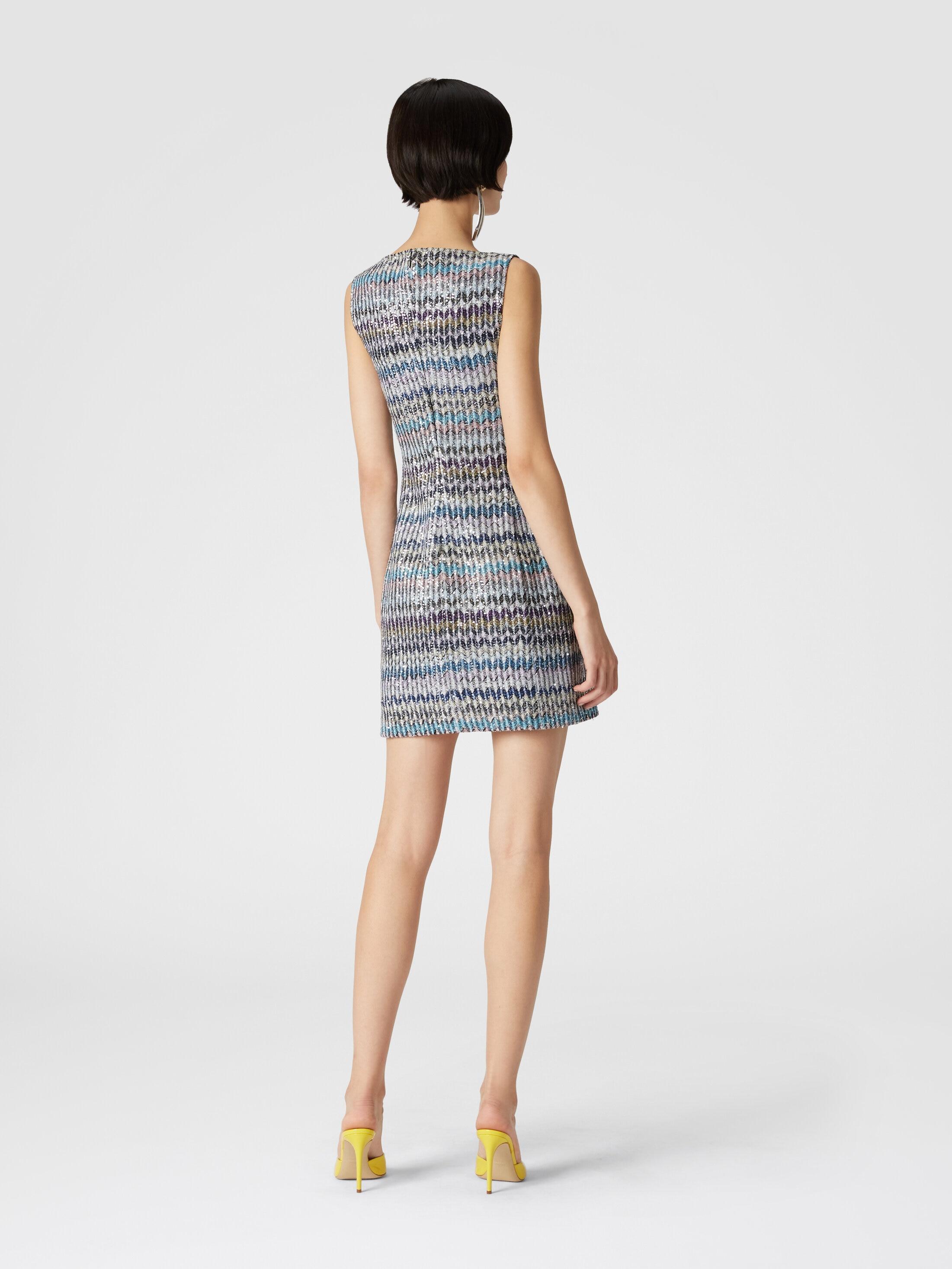 Lamé knit mini-dress with sweetheart neckline Product Image