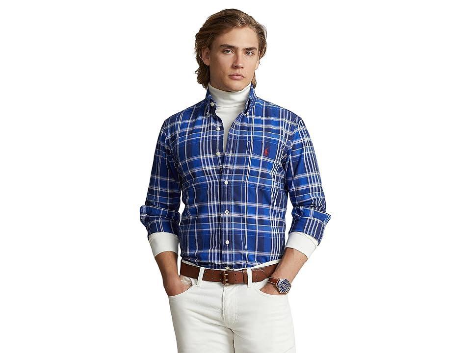 Polo Ralph Lauren Classic Fit Plaid Oxford Long Sleeve Shirt Multi) Men's Short Sleeve Knit Product Image