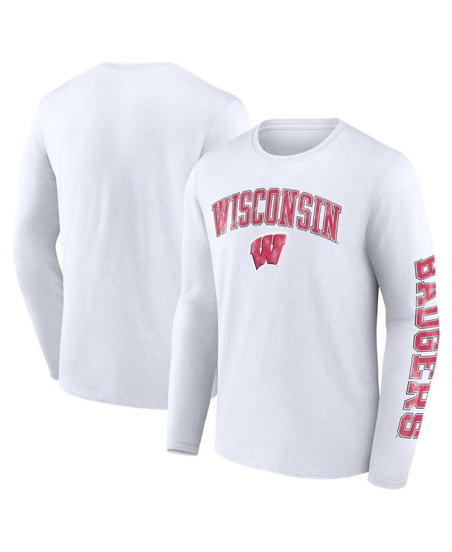 Mens Fanatics Branded Wisconsin Badgers Distressed Arch Over Logo Long Sleeve T-Shirt Product Image