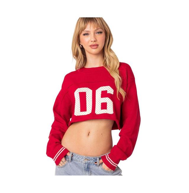 Womens Varsity cropped sweater Product Image