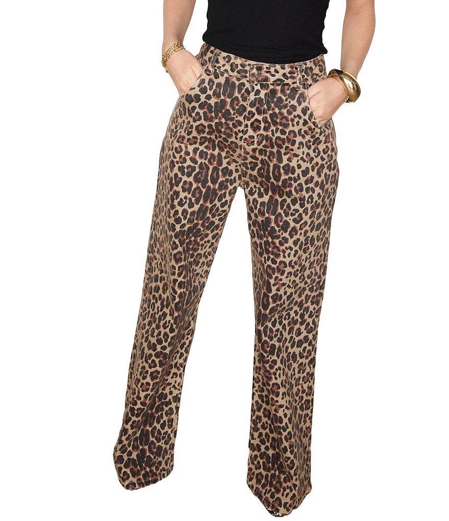 Never Fully Dressed Lucia Leopard Print Scallop Pocket Detail Jeans product image