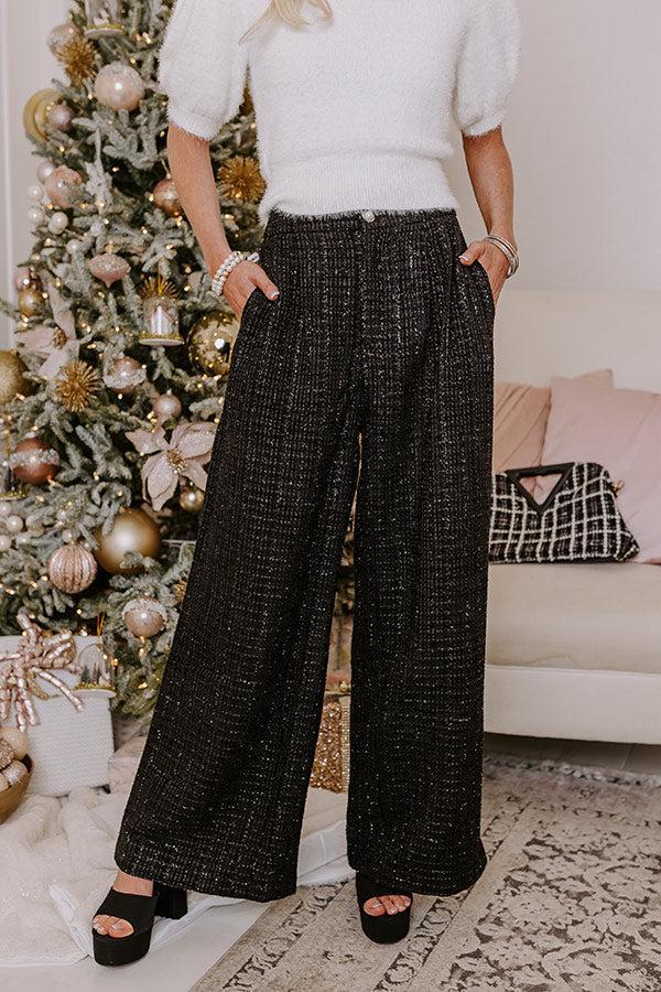 The Prescott High Waist Tweed Pants in Black Product Image