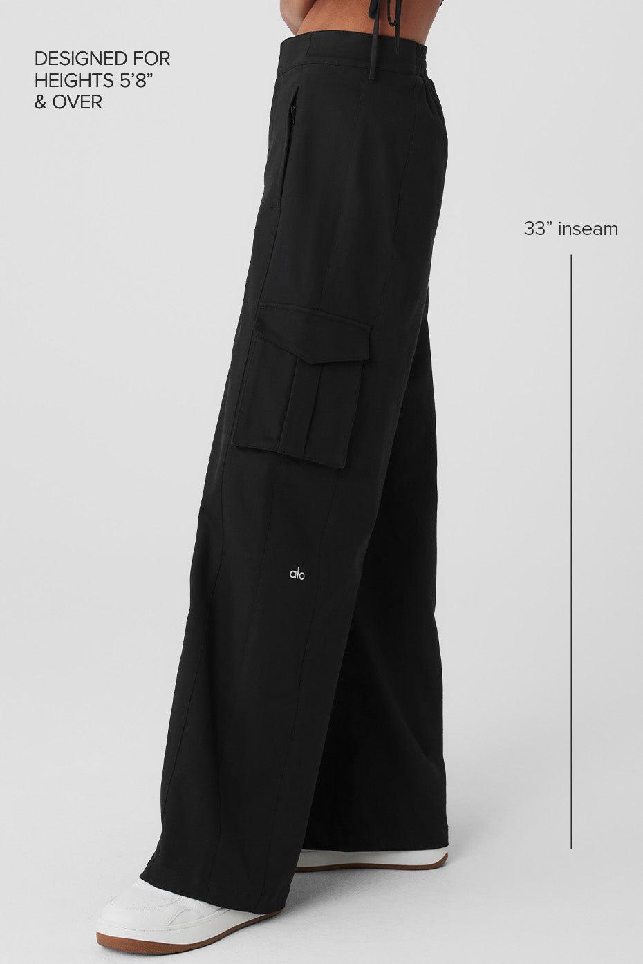 Show Off Cargo Wide Leg Trouser (Long) - Black Female Product Image