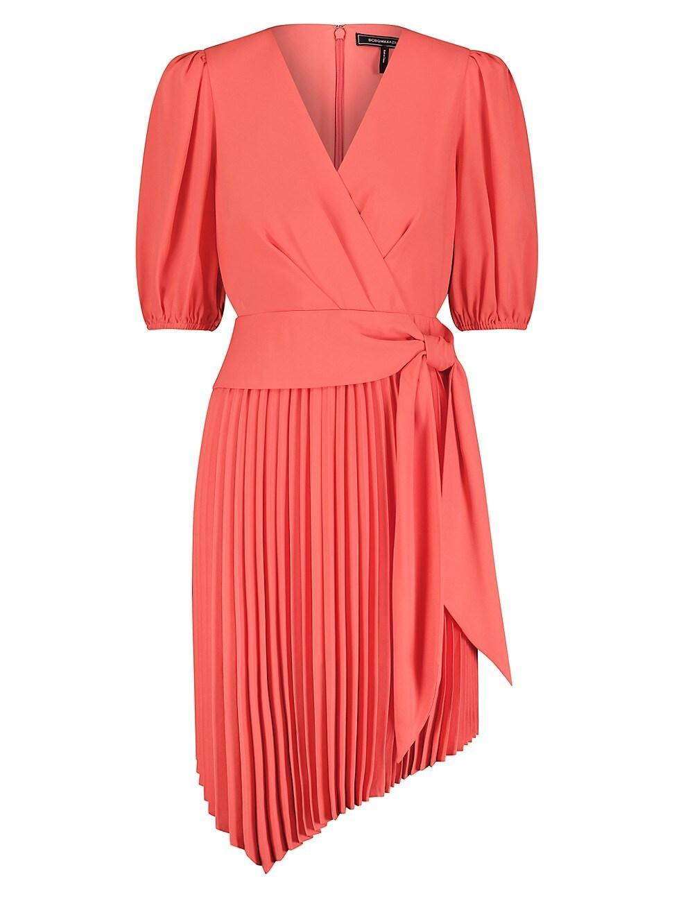 Womens Asymmetric Pleated Cocktail Dress Product Image