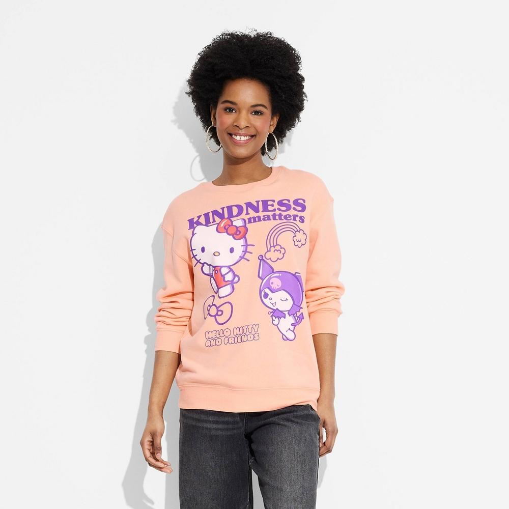 Womens Sanrio Kindness Matters Graphic Sweatshirt - Orange Product Image