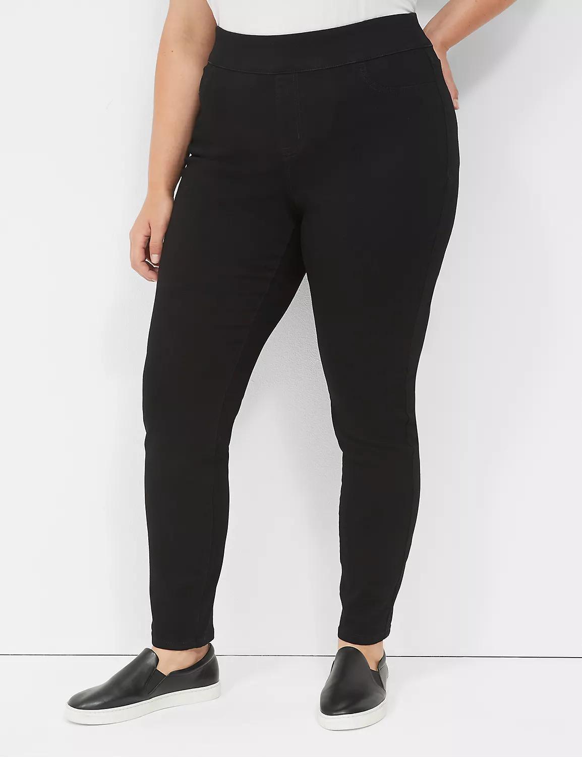 Lane Bryant High-Rise Sateen Pull-On Jegging 38/40 Black Product Image