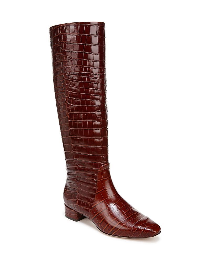 Womens Cecile Croc-Embossed Leather Boots Product Image