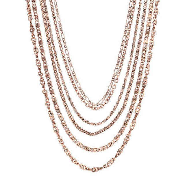 1928 Copper Tone Multi-Strand Necklace, Womens, Brown Product Image