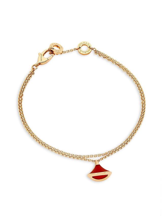 Womens Divas Dream 18K Rose Gold & Carnelian Pendant Double-Strand Bracelet Product Image