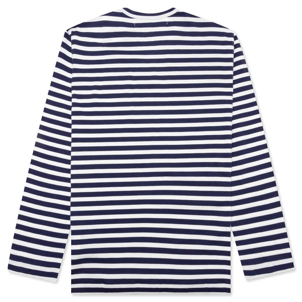 Comme des Garcons PLAY x the Artist Invader L/S T-Shirt - Navy/White Male Product Image