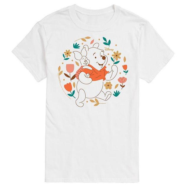 Disneys Winnie the Pooh Big & Tall Piglet Flowers Graphic Tee, Mens Product Image