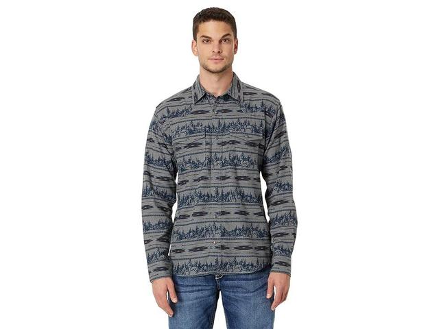 Ariat Harlow Retro Snap Long Sleeve Shirt (Indigo Coast) Men's Clothing Product Image