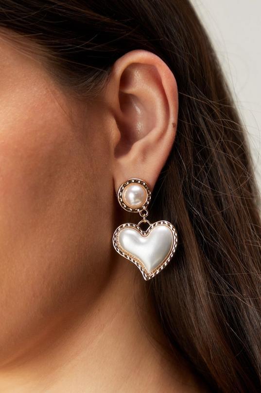 Pearl Heart Drop Earrings product image