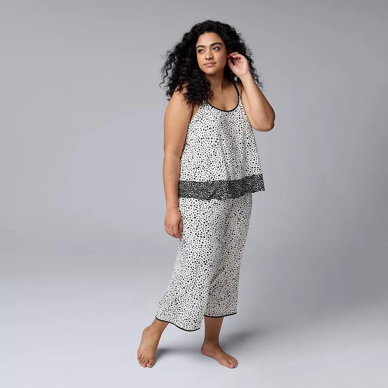 Plus Size Simply Vera Vera Wang 2-pc. Tank Top & Culotte Pajama Set, Womens Product Image