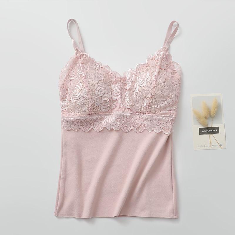 Plain Panel Lace Camisole Top Product Image