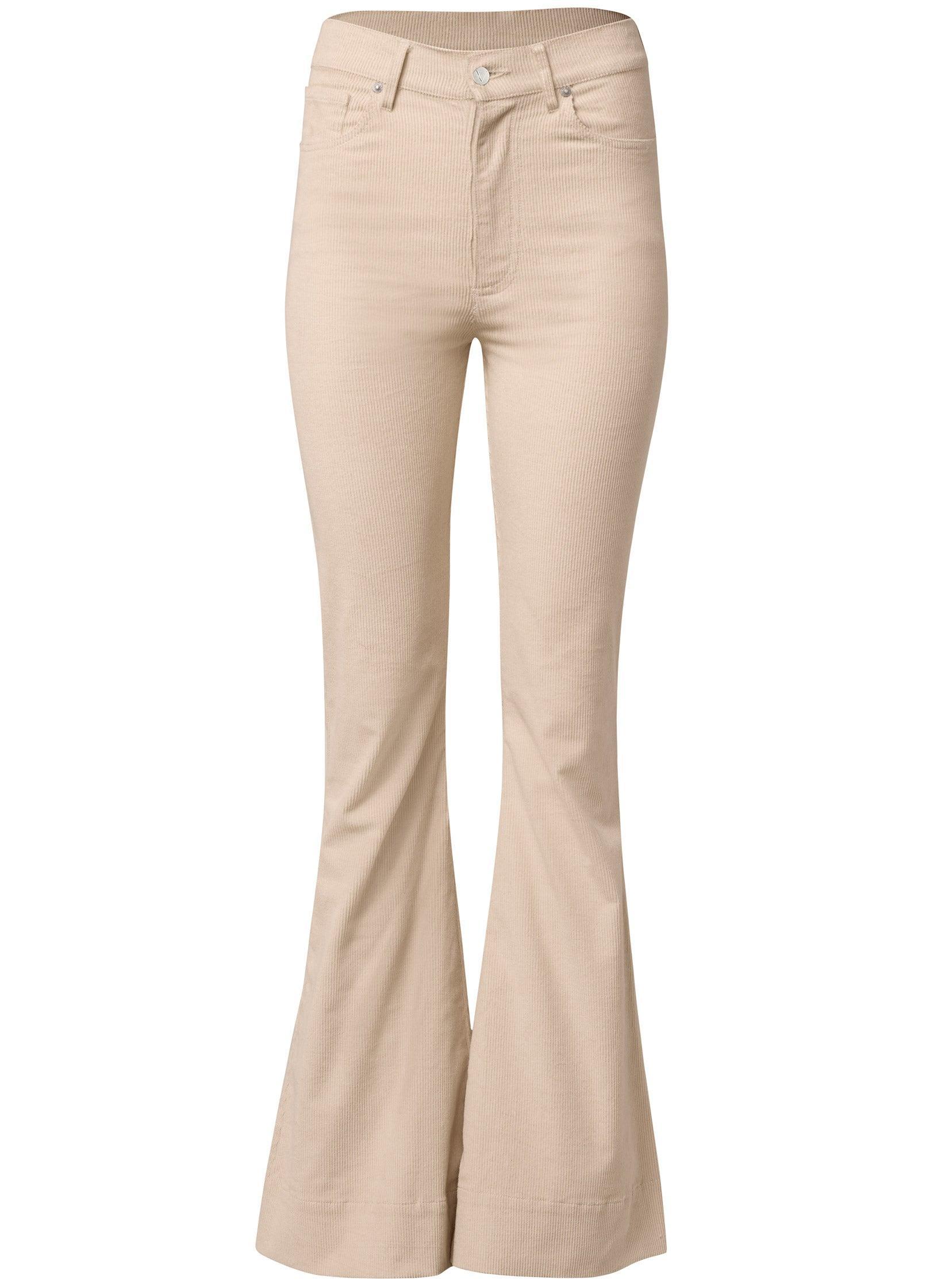 Corduroy Flared Pants - Cream Product Image