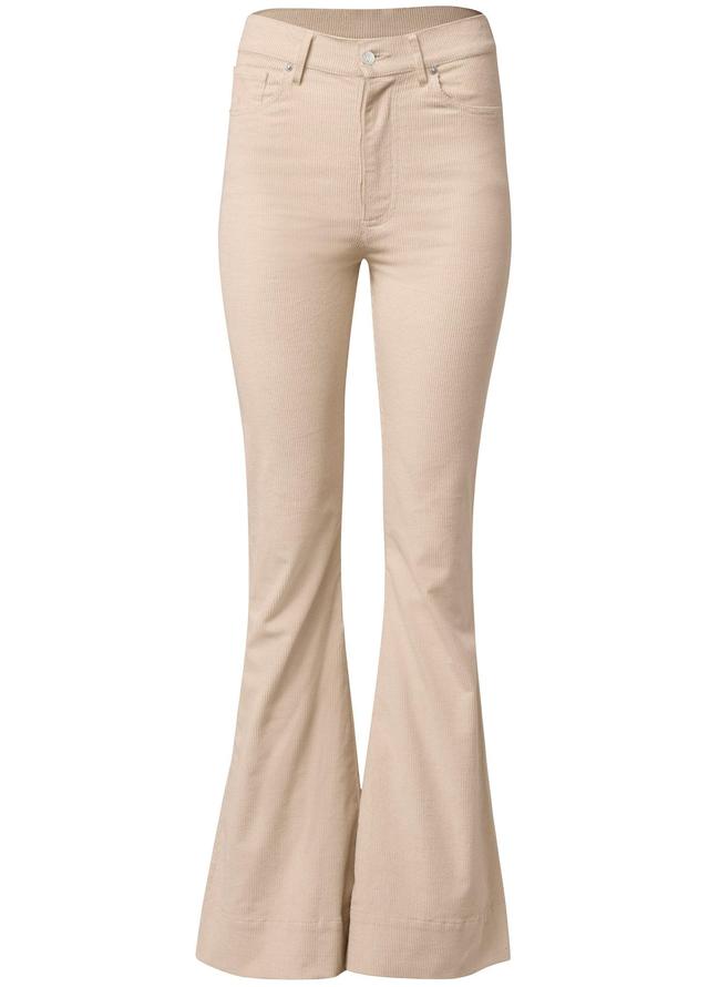 Corduroy Flared Pants - Cream Product Image