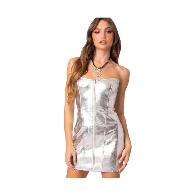 Womens Astro zip up metallic mini dress Product Image