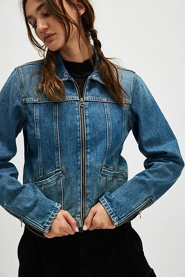 RE/DONE Slim Zip Denim Jacket Product Image