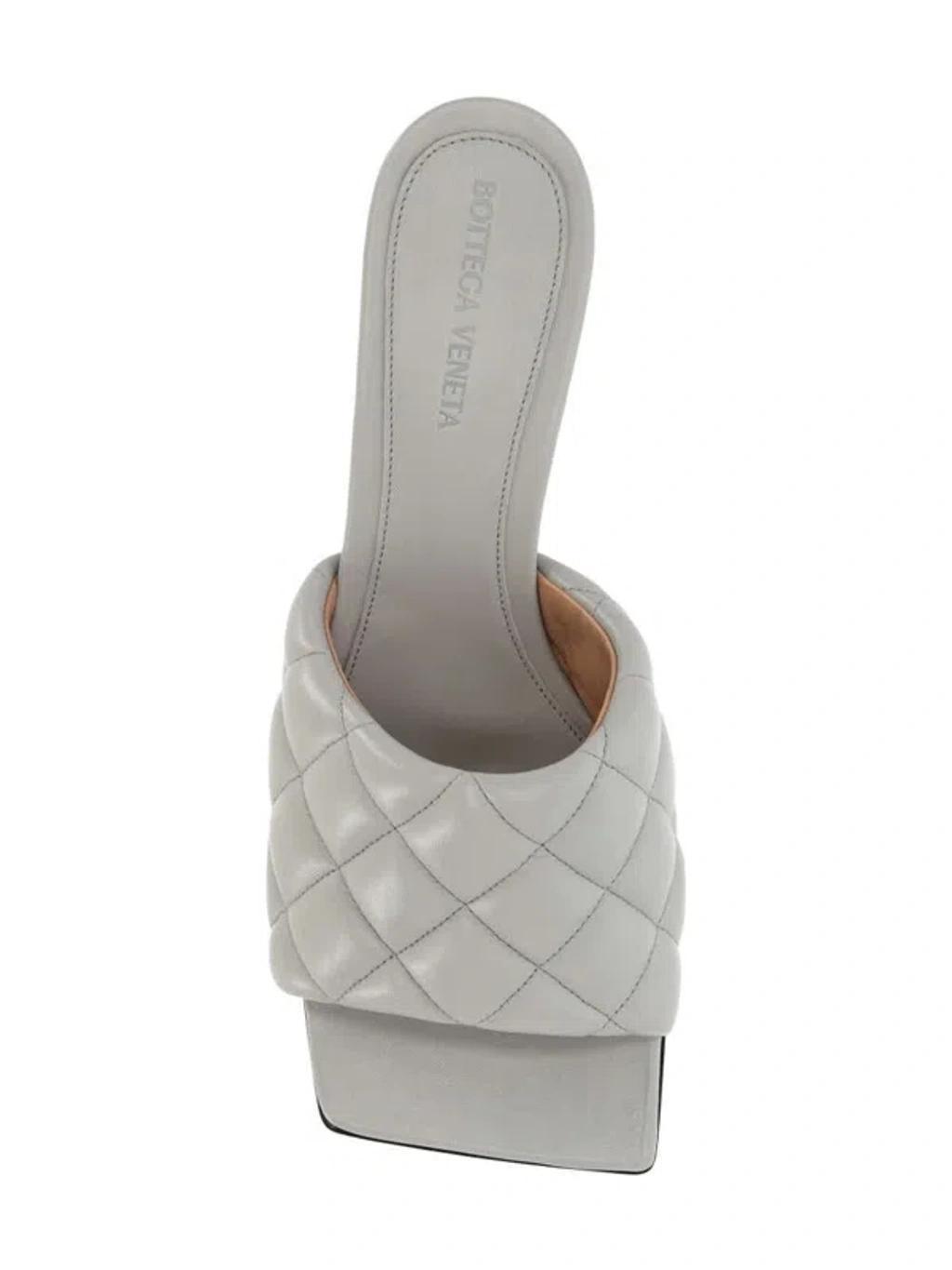 Padded Heeled Sandals In Grey Product Image