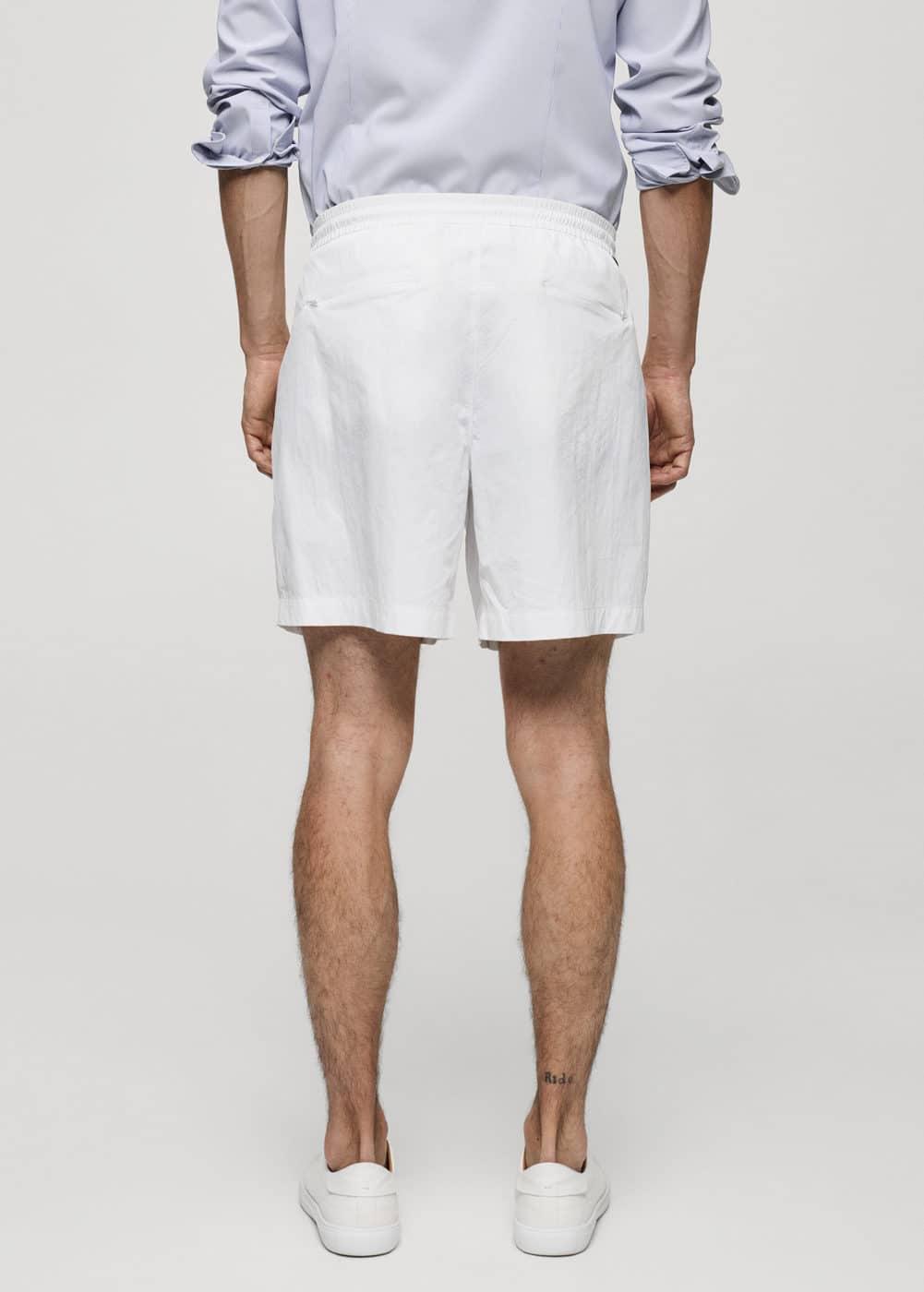 MANGO MAN - Water repellent drawstring Bermuda shorts off whiteMen Product Image