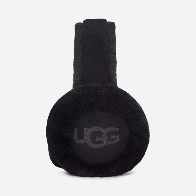 UGG Womens Sheepskin Embroidery Earmuff Earmuffs in Black Product Image