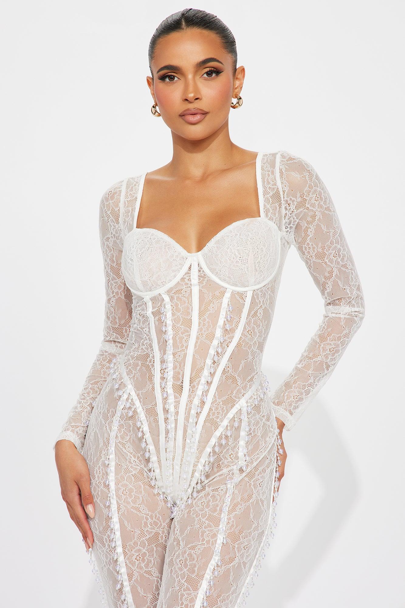 I've Got You Lace Jumpsuit - White Product Image