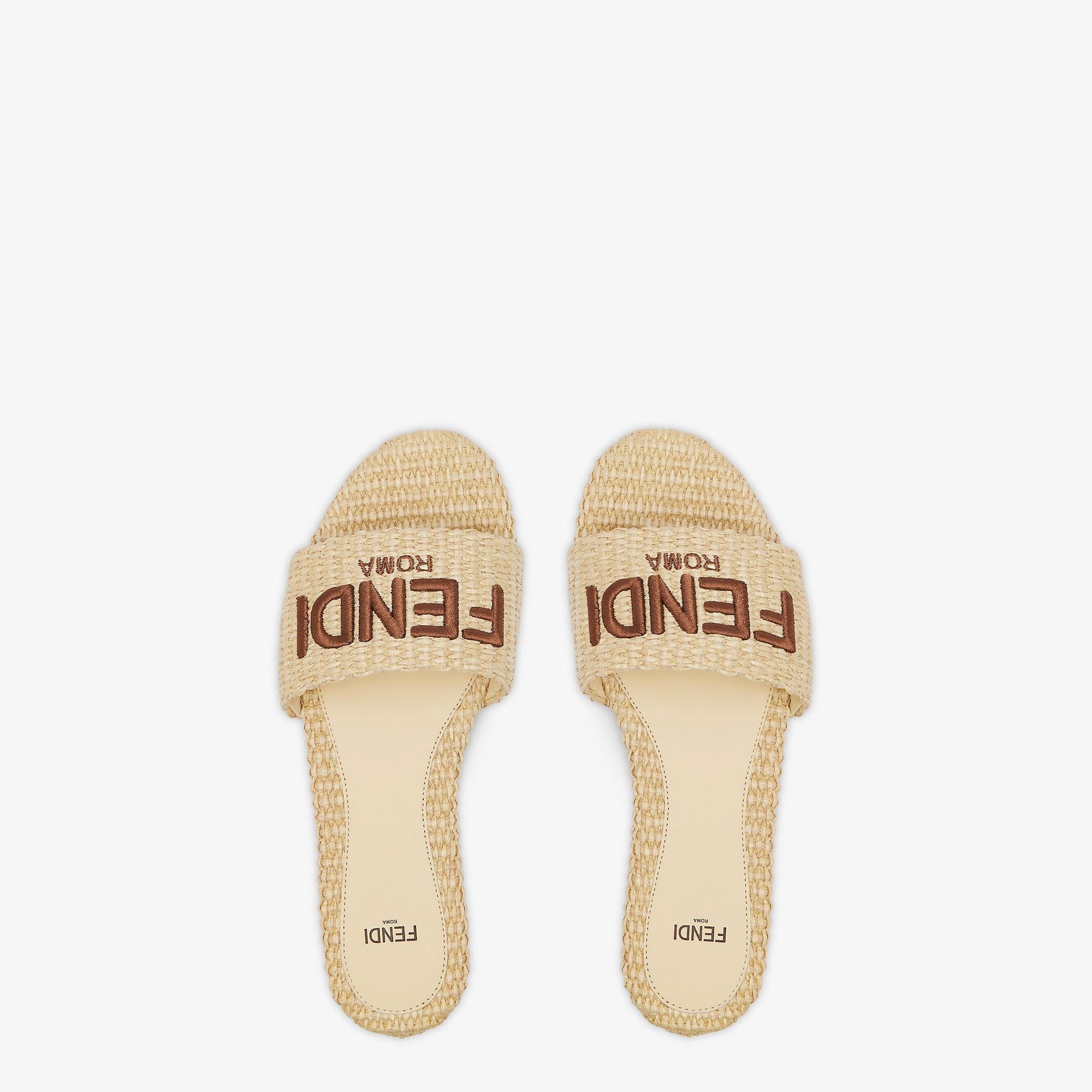 SignatureBeige cotton fiber slides Product Image