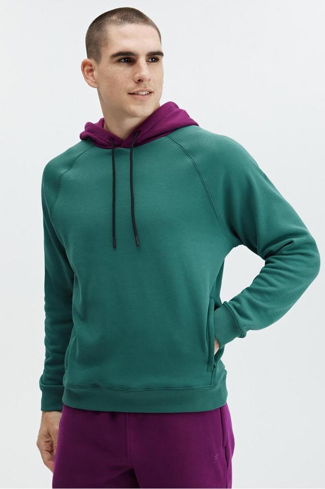 Fabletics Men The Go-To Hoodie male Azure Green/Deep Port Size XXL Product Image