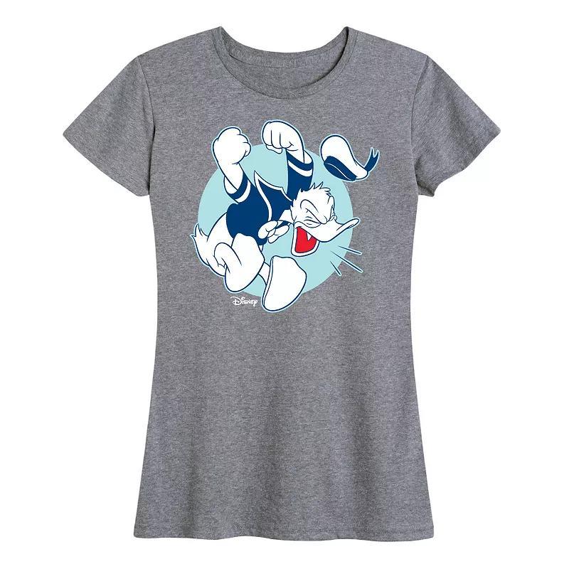 Disneys Donald Duck Womens Pose Graphic Tee Grey Royal Blue Product Image