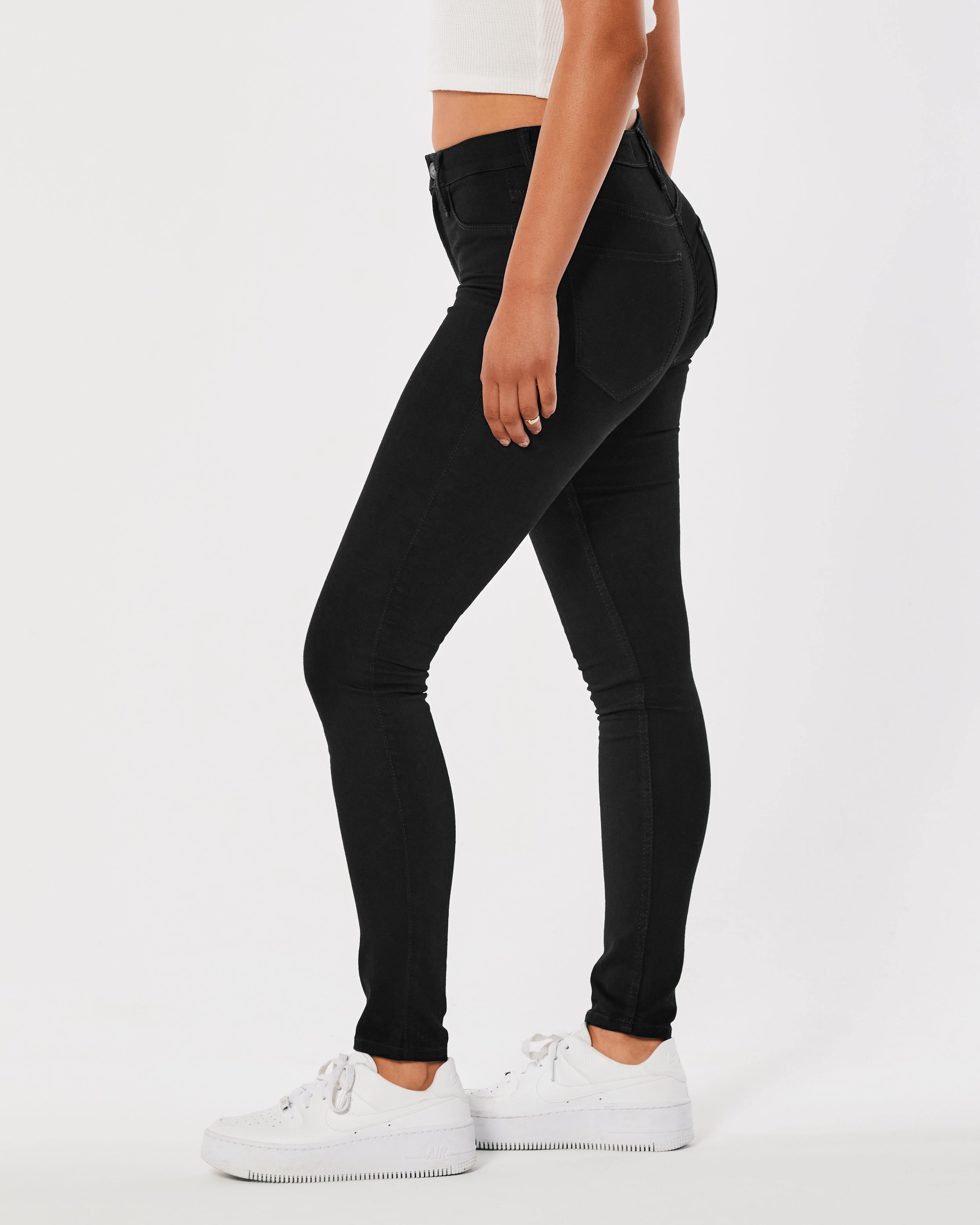 High-Rise Black Jean Leggings Product Image