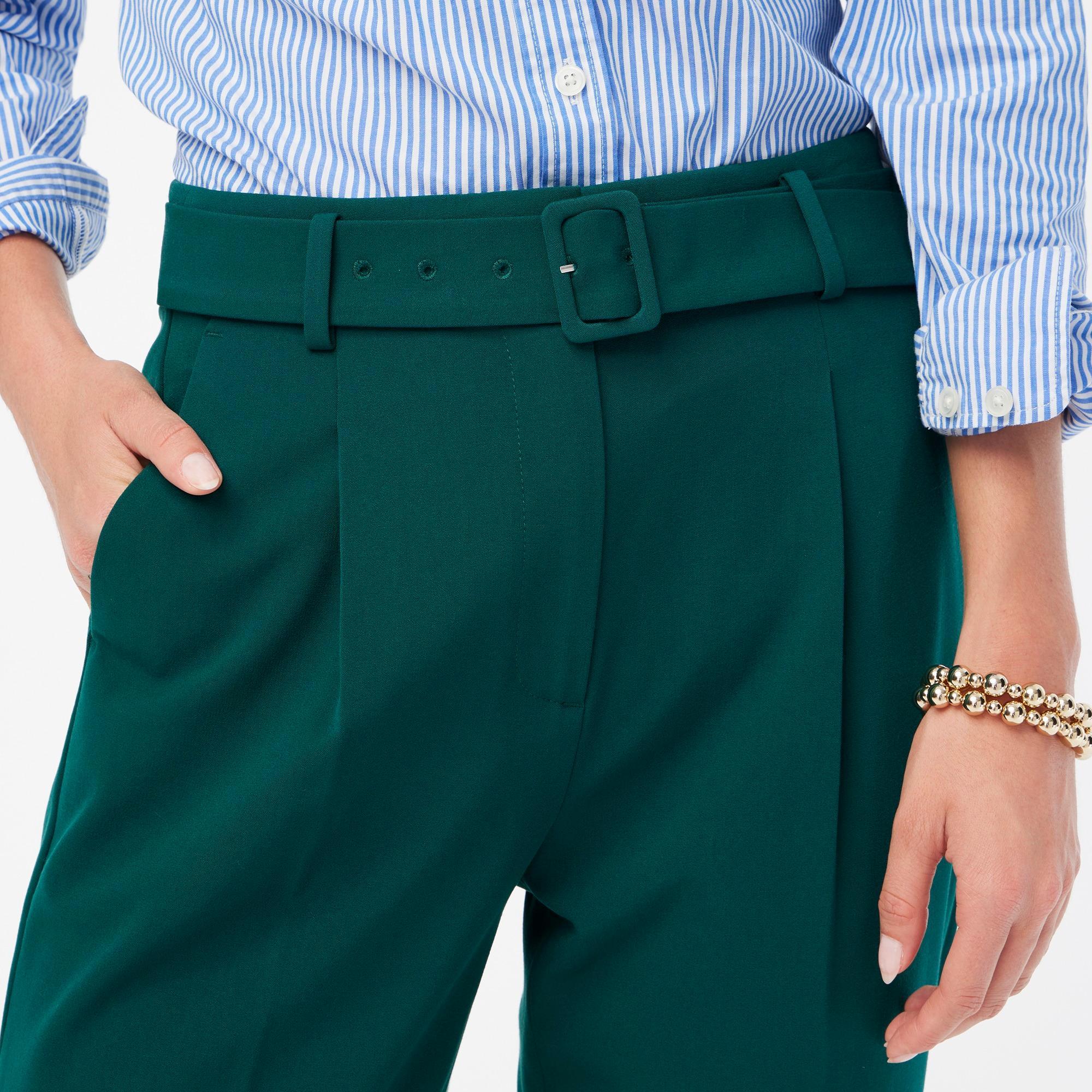 Belted straight-leg trouser pant Product Image