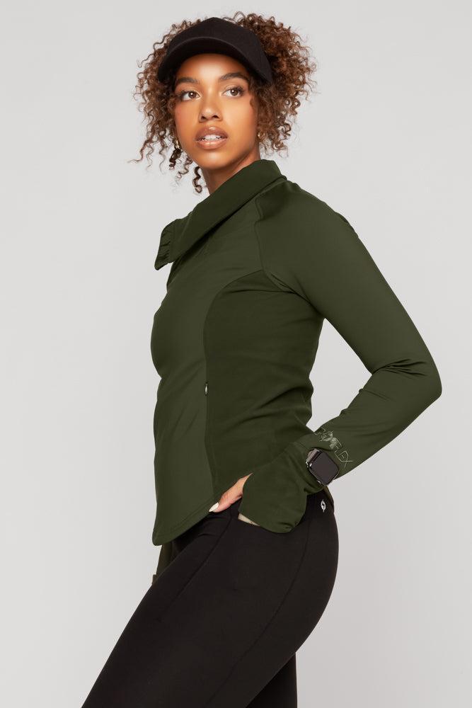 Chasing Pavements Mockneck Pullover - Evergreen Product Image