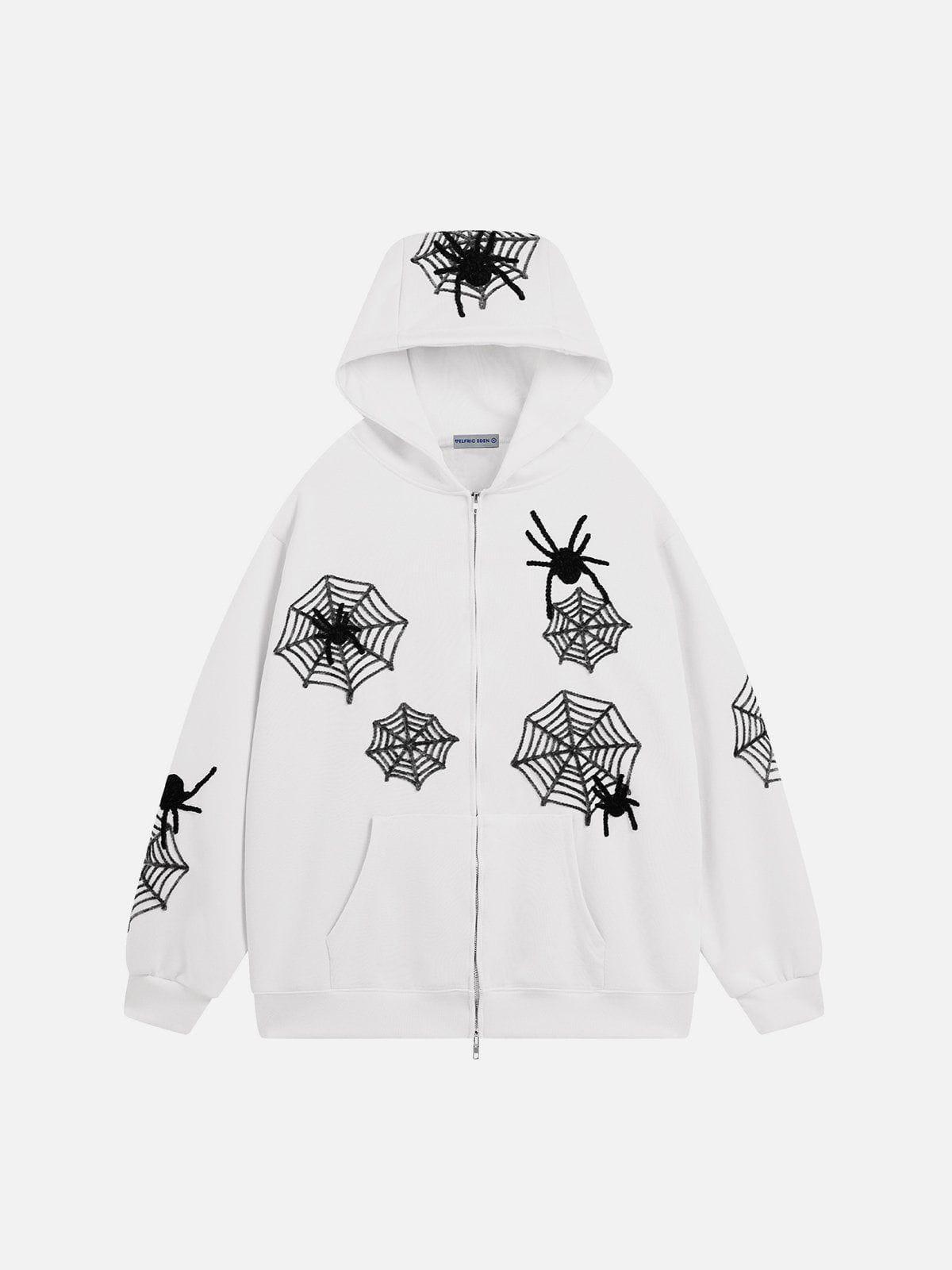 Aelfric Eden 3D Embroidery Spider Zip Up Hoodie Product Image