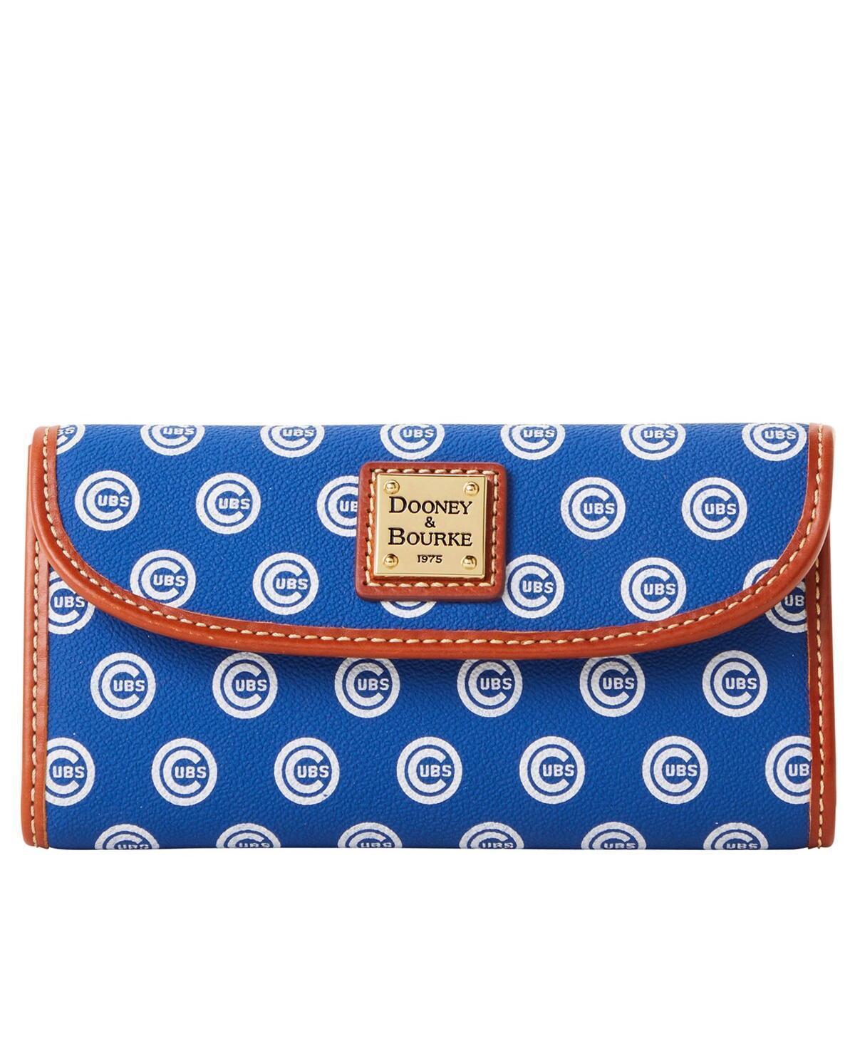 Dooney & Bourke Womens MLB Cubs Continental Coated Cotton Clutch Bag in Blue Product Image