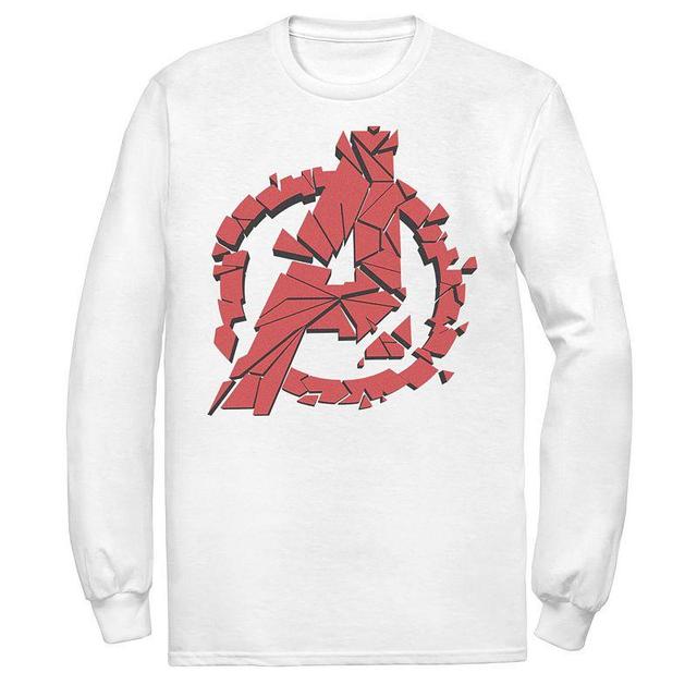 Mens Marvel Avengers Endgame Shattered Red Logo Long Sleeve Graphic Tee Product Image