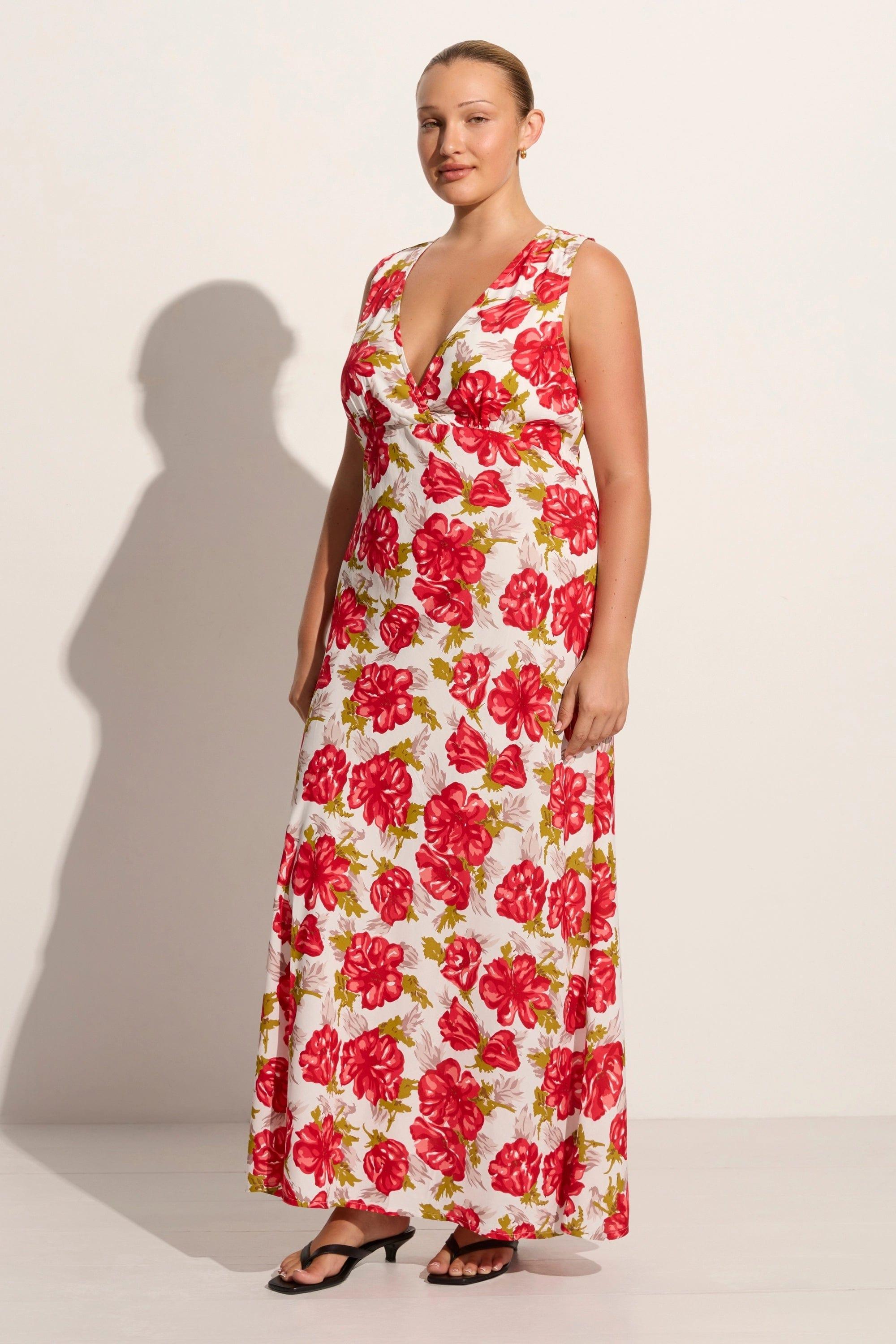 Acacia Maxi Dress Isadora Floral Red - Final Sale Product Image