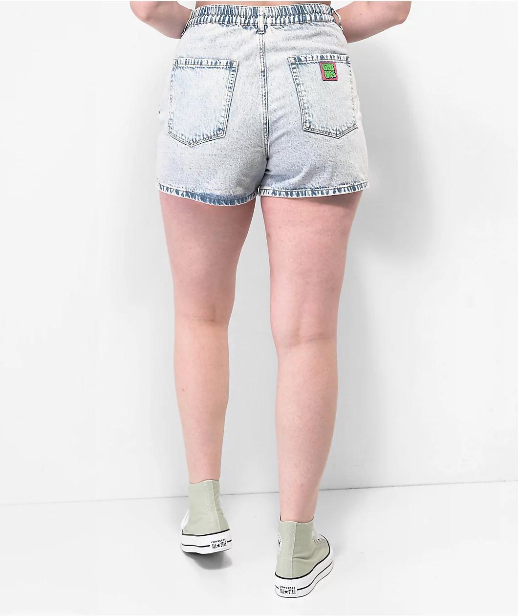 Empyre Tori Blue Pleated Denim Skate Shorts Product Image